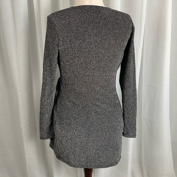 Silver and Black Sparkle Dress Tie Waist - Picture 3 of 5